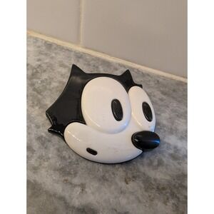 Vtg Felix The Cat Pin Brooch‎ 1988 Large Black White Plastic 3"
